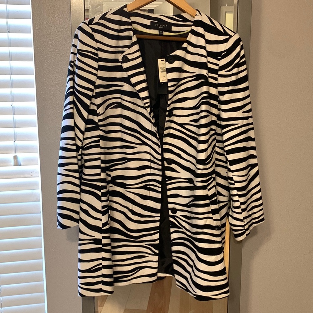 Talbots Petites Zebra Print Blazer